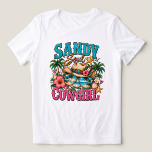 T-shirt En Tri-matière Cowgirl Côtière Âme Sableuse Plage Occidentale