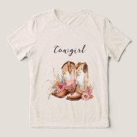 Cowgirl Crème rose Brown Cachette Bottes florales