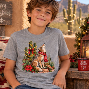 T-shirt En Tri-matière Coyote de Noël du désert du Sud-Ouest