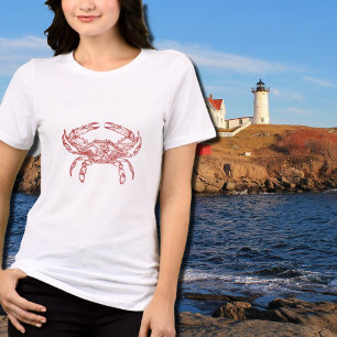 T-shirt En Tri-matière crabe rouge vintage dans kraft