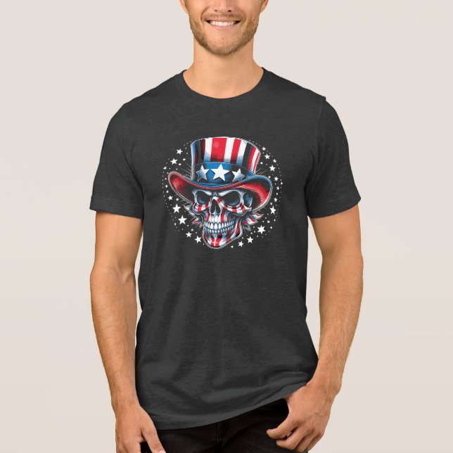 T-shirt En Tri-matière Crâne de sucre patriotique (Recto)