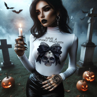 T-shirt En Tri-matière Crâne d'Halloween effrayant