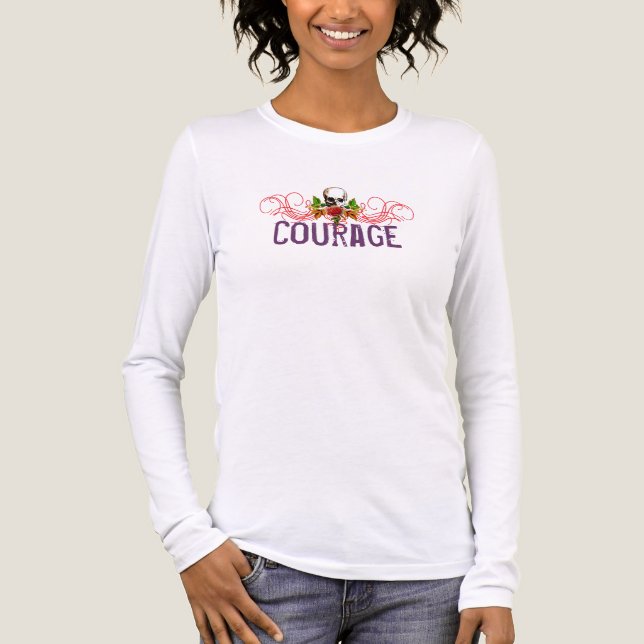 T-shirt En Tri-matière Crâne Rose Courage (Recto)