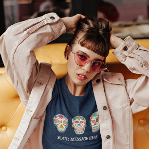 T-shirt En Tri-matière Crânes à sucre Dia De Los Muertos Personnalisé