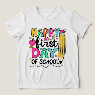T-shirt En Tri-matière Crayon Enseignant Enfants Jour De Rentrée Scolaire