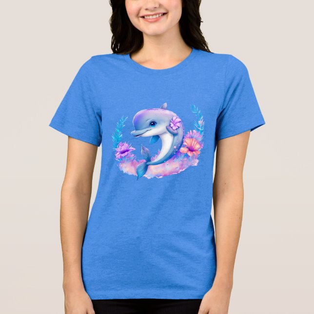 T-shirt En Tri-matière Créature marine dauphin mignon (Recto)
