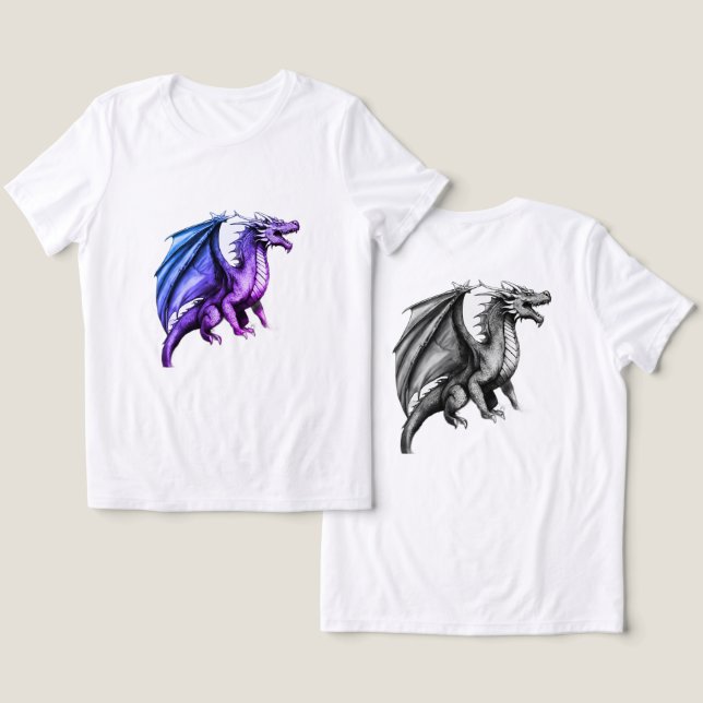 T-shirt En Tri-matière "Créatures légendaires : Noir & Blanc complexe (Design Recto & Verso)