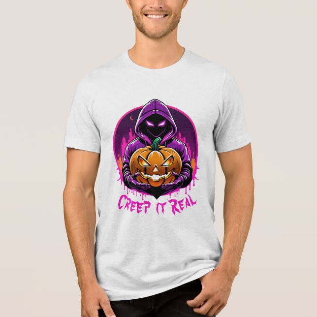 T-shirt En Tri-matière Creep it Real, Horreur Halloween illustration (Recto)