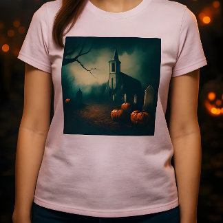 T-shirt En Tri-matière Creepy Halloween Graveyard vintage rustic design