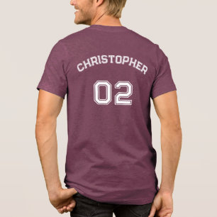 T-shirt En Tri-matière Créer un nom de joueur Jersey nombre Mens Maroon