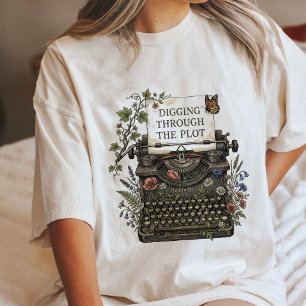 T-shirt En Tri-matière Creuser l'intrigue de la machine à écrire Floral A