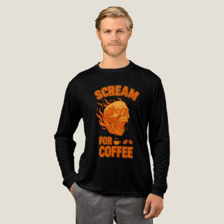 T-shirt En Tri-matière Criez pour le café Crâne effrayant Halloween