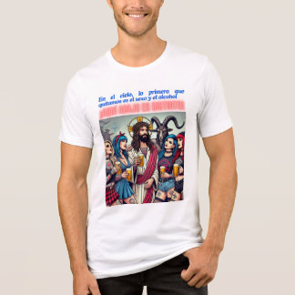 T-shirt En Tri-matière Cristo de Cervezas: Humor Celestial