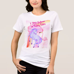 T-shirt En Tri-matière Croire aux contes de fées Licorne Arc-en-ciel Flam