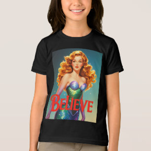 T-shirt En Tri-matière "Crois" Rétro Filles Sirènes Whimsical Ocean Cadea