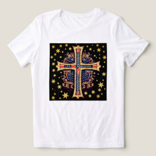T-shirt En Tri-matière Croix chrétienne-américaine