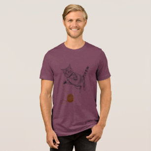 T-shirt En Tri-matière Croquis au crayon d'un chat Tabby en lecture
