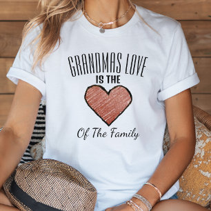 T-shirt En Tri-matière Croquis Coeur Moderne Simple Promu À Grand-Mère
