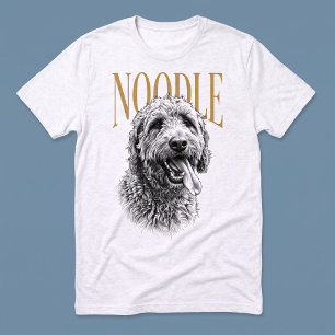 T-shirt En Tri-matière Croquis de l'animal de compagnie monochrome Doodle