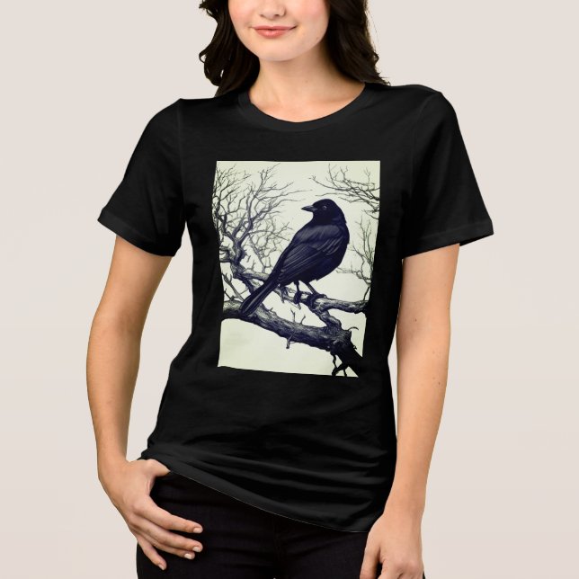 T-shirt En Tri-matière Crow Perched on Bare Winter Branches (Recto)