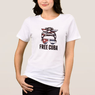 T-shirt En Tri-matière Cuba libre – Femme de protestation pour la liberté