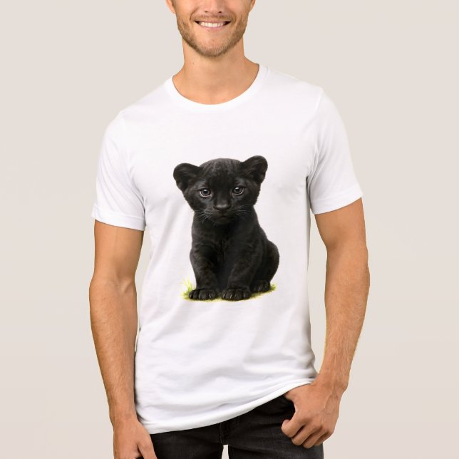 T-shirt En Tri-matière Cube panthère noire avec grands yeux (Recto)