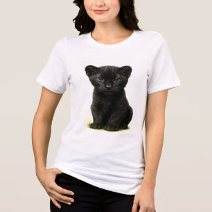 T-shirt En Tri-matière Cube panthère noire avec grands yeux