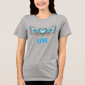 T-shirt En Tri-matière Custom Blue Butterflies Love Valentine Day Gift