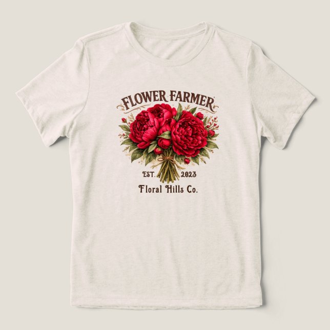 T-shirt En Tri-matière Custom Flower Farmer Floral Business Personalized (Design Recto)