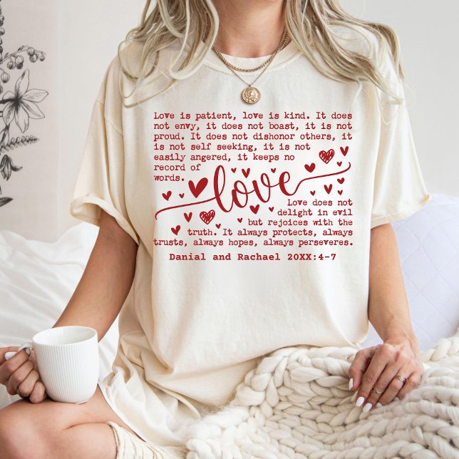 T-shirt En Tri-matière Custom Love Verse with Names for Wedding Gift (valentine custom gift
)