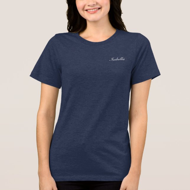 T-shirt En Tri-matière Custom Name Simple Stylish Personalized Navy (Recto)
