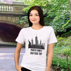 T-shirt En Tri-matière Custom New York Voyage Skyline Statue de la Libert