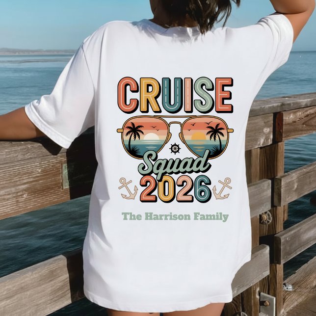 T-shirt En Tri-matière Custom Retro Cruise Squad 2026 Family Vacation  (Créateur téléchargé)