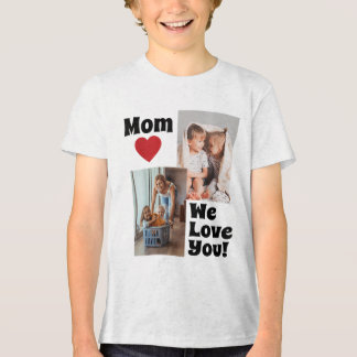 T-shirt En Tri-matière Custom We Love You Mom Photo - Personnaliser Avec 