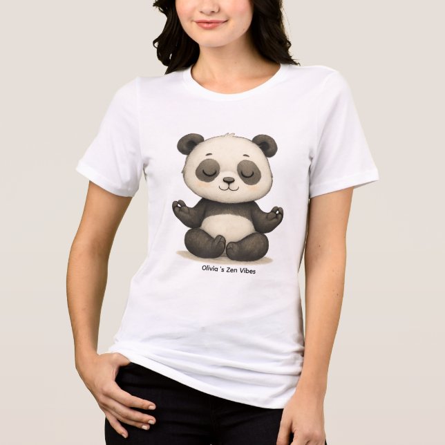 T-shirt En Tri-matière Customizable Zen Vibes Baby Panda Ladies (Recto)