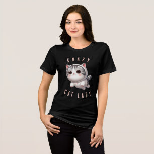 T-shirt En Tri-matière Cute Astronaut Cat Crazy Cat Lady