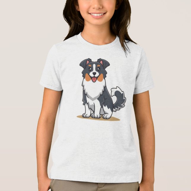T-shirt En Tri-matière Cute Australian Shepherd-23144 (Recto)