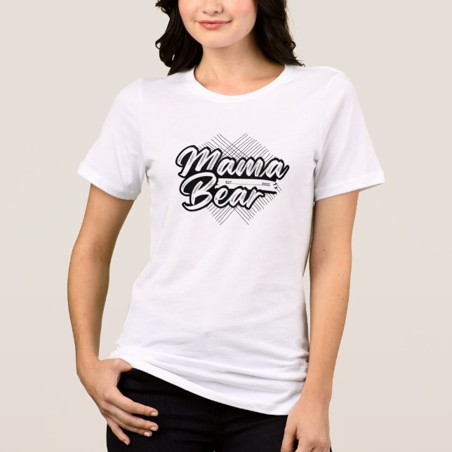 T-shirt En Tri-matière  Cute bear-mom Black & White Design (Recto)