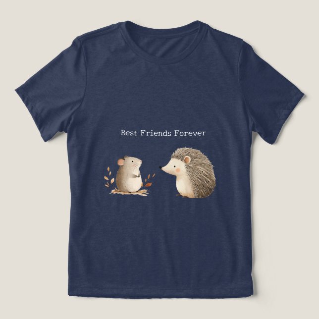 T-shirt En Tri-matière Cute Brown Cream Hérisson Souris Meilleurs amis (Design Recto)