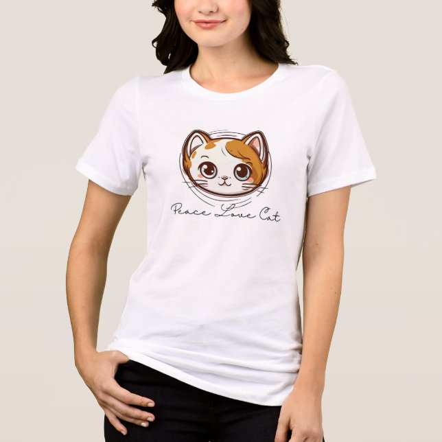 T-shirt En Tri-matière Cute Cartoon Cat Face Illustration (Recto)