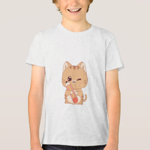 T-SHIRT  EN TRI-MATIÈRE CUTE CAT STUDENT CATS AMATEURS DE CONCEPTION