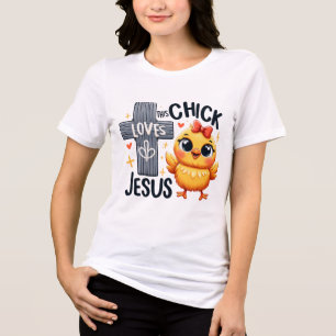 T-shirt En Tri-matière Cute Chick Christian Faith Design