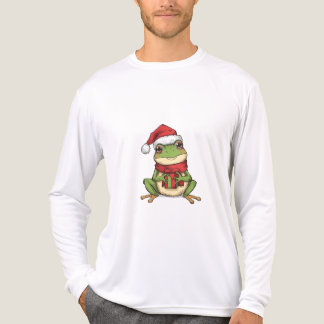 T-shirt En Tri-matière Cute Christmas Frog Sweater - Santa Frog Holding G