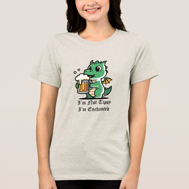 T-shirt En Tri-matière Cute Dragon Drinking Beer (Recto)