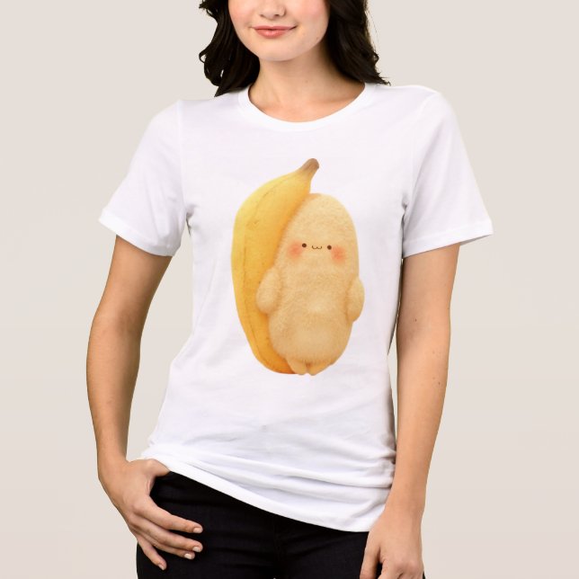 T-shirt En Tri-matière Cute Fluffy Banana Sprite with Rosy Cheeks Women's (Recto)