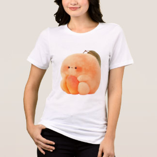 T-shirt En Tri-matière Cute Fluffy Peach Sprite Cradling Tiny Peach Women