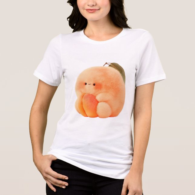 T-shirt En Tri-matière Cute Fluffy Peach Sprite Cradling Tiny Peach Women (Recto)