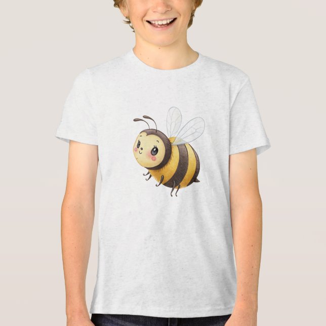T-shirt En Tri-matière Cute Flying Bumblebee Illustration (Recto)