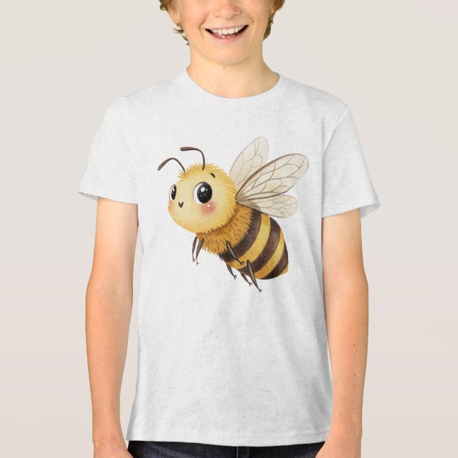 T-shirt En Tri-matière Cute Fuzzy Bumblebee Illustration (Recto)