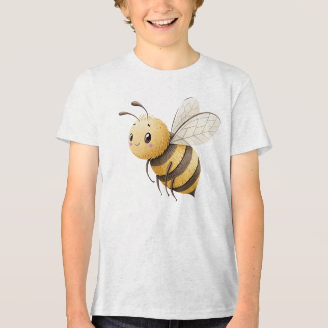 T-shirt En Tri-matière Cute Gentle Bumblebee Illustration (Recto)